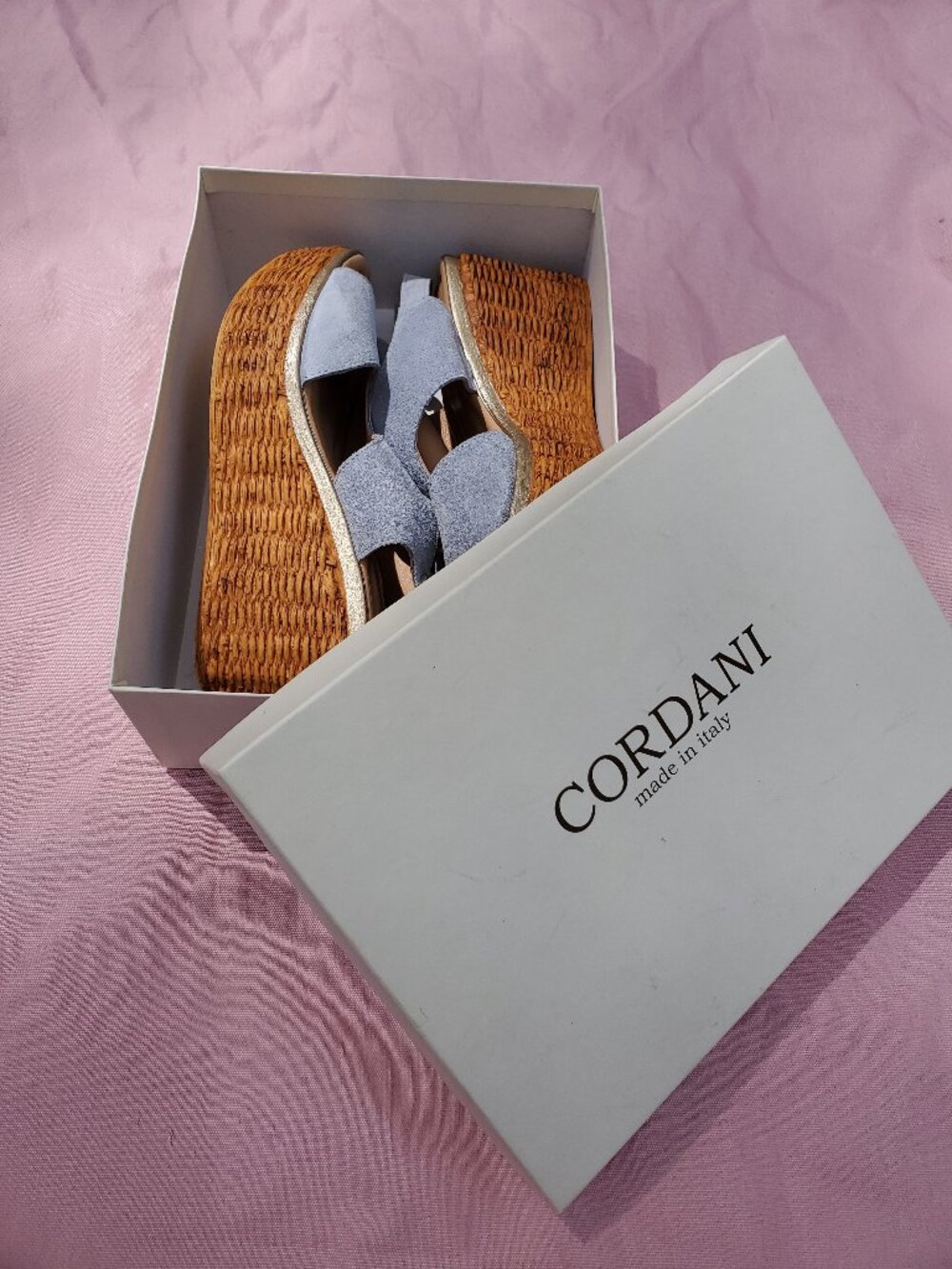 Cordani Drew Wedges, Light Blue, Size 40